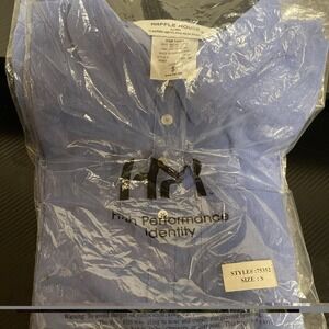 Waffle House Uniform Shirt Womens Small Blue Short Sleeve Collared Work Shirt‎